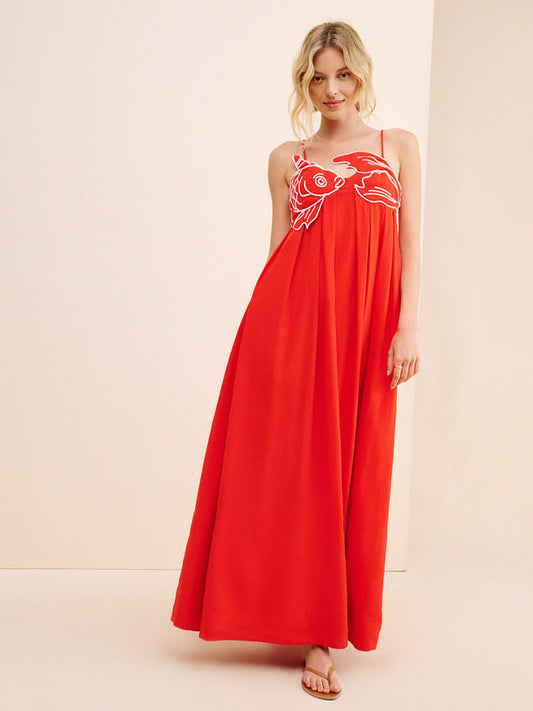 MARIAN | Elegante Tropische Maxi Jurk